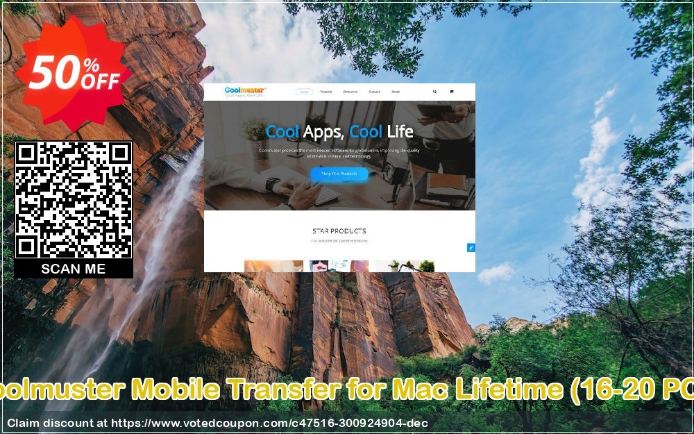 Coolmuster Mobile Transfer for MAC Lifetime, 16-20 PCs  voted-on promotion codes