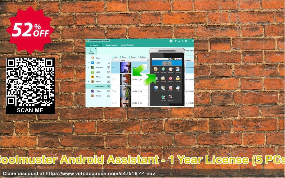 Coolmuster Android Assistant - Yearly Plan, 5 PCs  Coupon, discount affiliate discount. Promotion: 