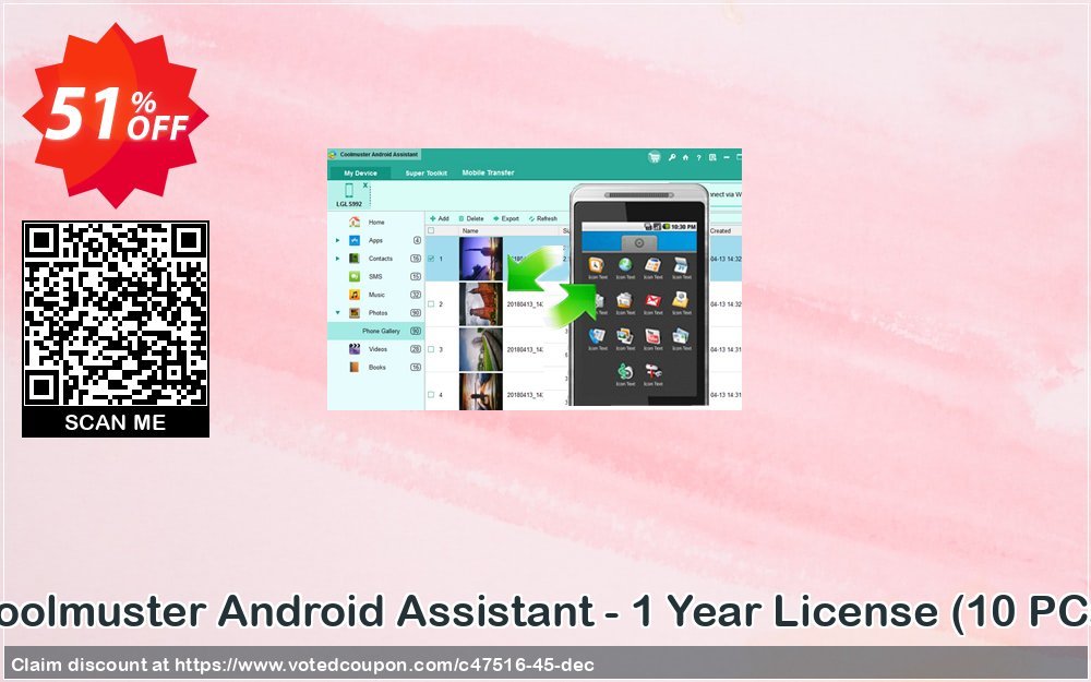 Coolmuster Android Assistant - Yearly Plan, 10 PCs  Coupon Code Apr 2024, 51% OFF - VotedCoupon