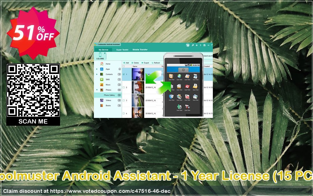 Coolmuster Android Assistant - Yearly Plan, 15 PCs  Coupon Code Apr 2024, 51% OFF - VotedCoupon