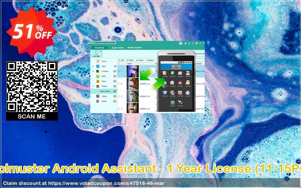 Coolmuster Android Assistant - Yearly Plan, 15 PCs  Coupon Code Apr 2024, 51% OFF - VotedCoupon