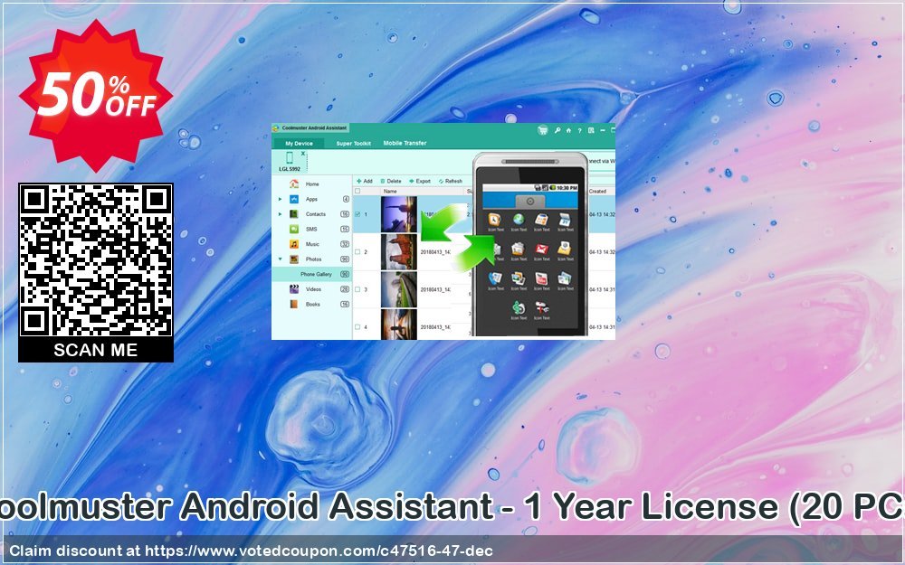 Coolmuster Android Assistant - Yearly Plan, 20 PCs  Coupon Code Apr 2024, 50% OFF - VotedCoupon