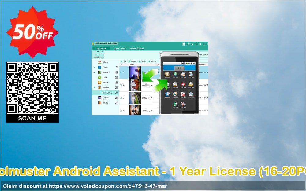 Coolmuster Android Assistant - Yearly Plan, 20 PCs  Coupon Code Apr 2024, 50% OFF - VotedCoupon