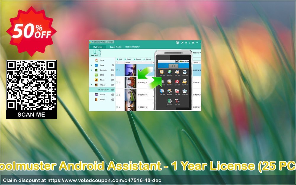Coolmuster Android Assistant - Yearly Plan, 25 PCs  Coupon Code Apr 2024, 50% OFF - VotedCoupon