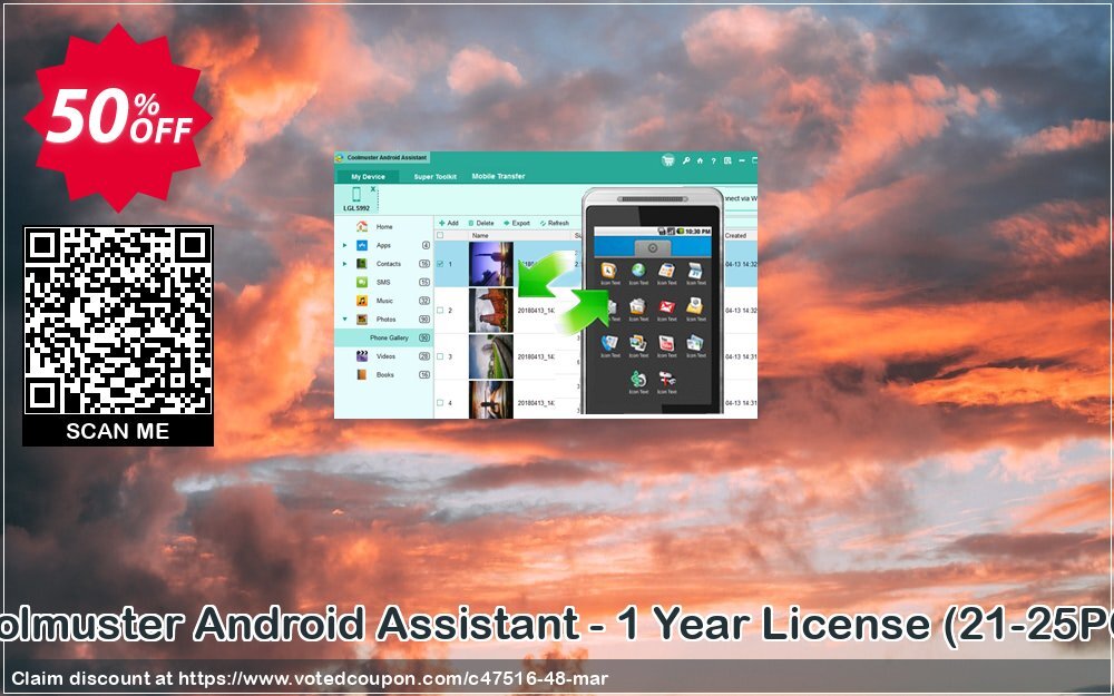 Coolmuster Android Assistant - Yearly Plan, 25 PCs  Coupon Code Apr 2024, 50% OFF - VotedCoupon