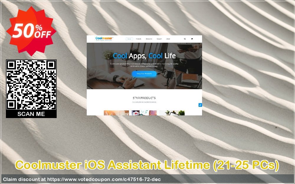 Coolmuster iOS Assistant Lifetime, 21-25 PCs  Coupon, discount affiliate discount. Promotion: 