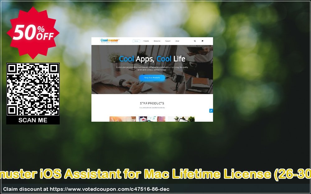 Coolmuster iOS Assistant for MAC Lifetime Plan, 26-30 PCs  Coupon, discount affiliate discount. Promotion: 