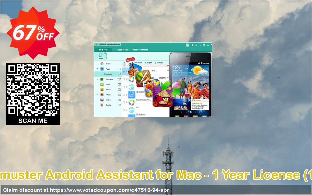 Coolmuster Android Assistant for MAC, Yearly Plan  Coupon, discount 64% OFF Coolmuster Android Assistant for Mac (1 Year License), verified. Promotion: Special discounts code of Coolmuster Android Assistant for Mac (1 Year License), tested & approved