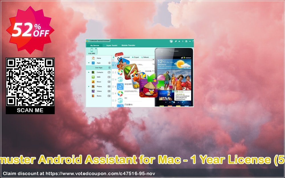 Coolmuster Android Assistant for MAC - Yearly Plan, 5 PCs  Coupon, discount affiliate discount. Promotion: 