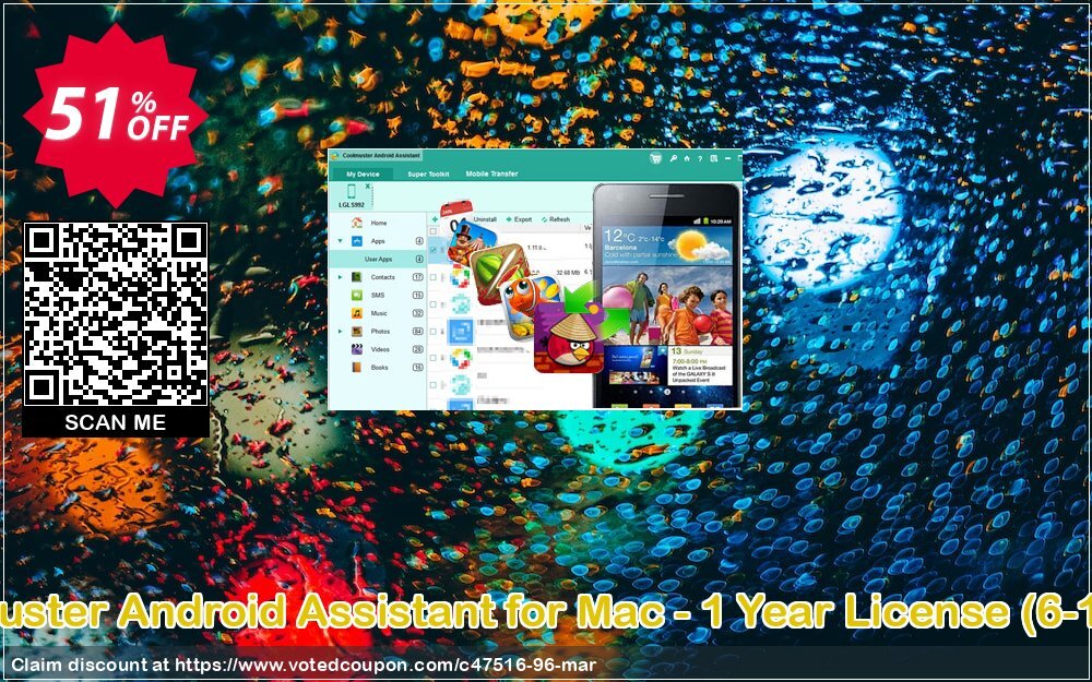 Coolmuster Android Assistant for MAC - Yearly Plan, 10 PCs  Coupon, discount affiliate discount. Promotion: 