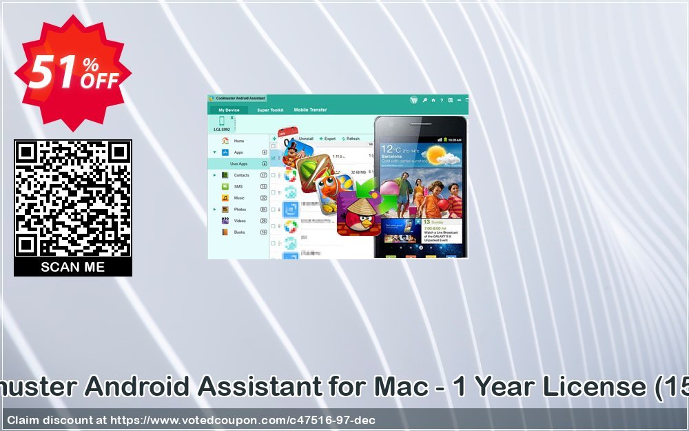 Coolmuster Android Assistant for MAC - Yearly Plan, 15 PCs  Coupon, discount affiliate discount. Promotion: 