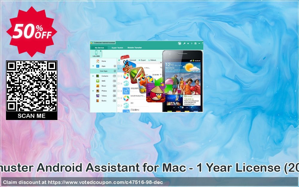 Coolmuster Android Assistant for MAC - Yearly Plan, 20 PCs  Coupon, discount affiliate discount. Promotion: 