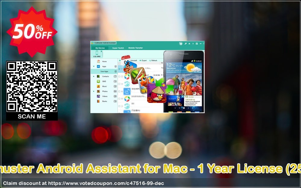 Coolmuster Android Assistant for MAC - Yearly Plan, 25 PCs  Coupon Code Apr 2024, 50% OFF - VotedCoupon