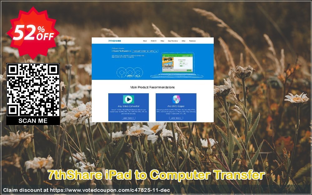 7thShare iPad to Computer Transfer Coupon, discount 50% Off Discount. Promotion: 