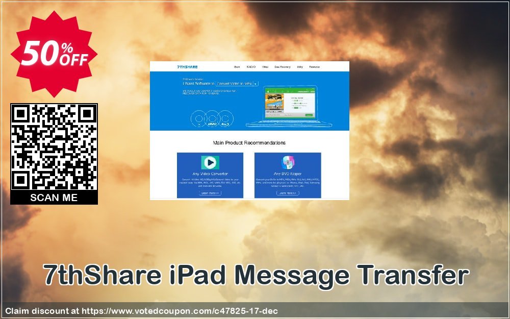 7thShare iPad Message Transfer Coupon, discount 50% Off Discount. Promotion: 