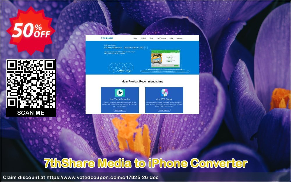 7thShare Media to iPhone Converter Coupon, discount 50% Off Discount. Promotion: 