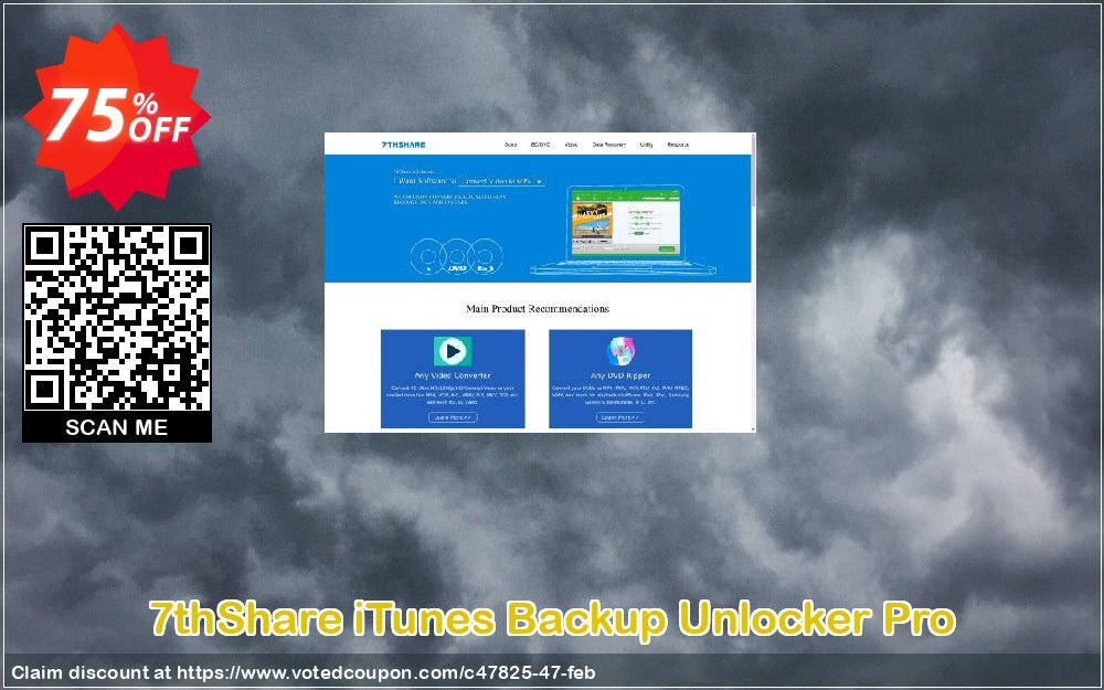 7thShare iTunes Backup Unlocker Pro Coupon Code Apr 2024, 75% OFF - VotedCoupon