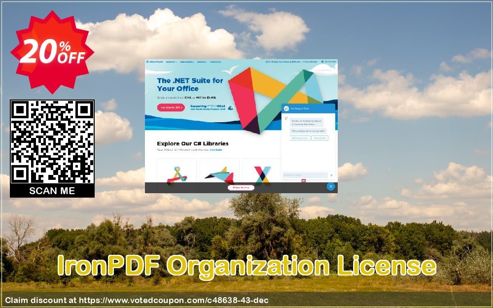 IronPDF Organization Plan Coupon, discount 20% bundle discount. Promotion: 