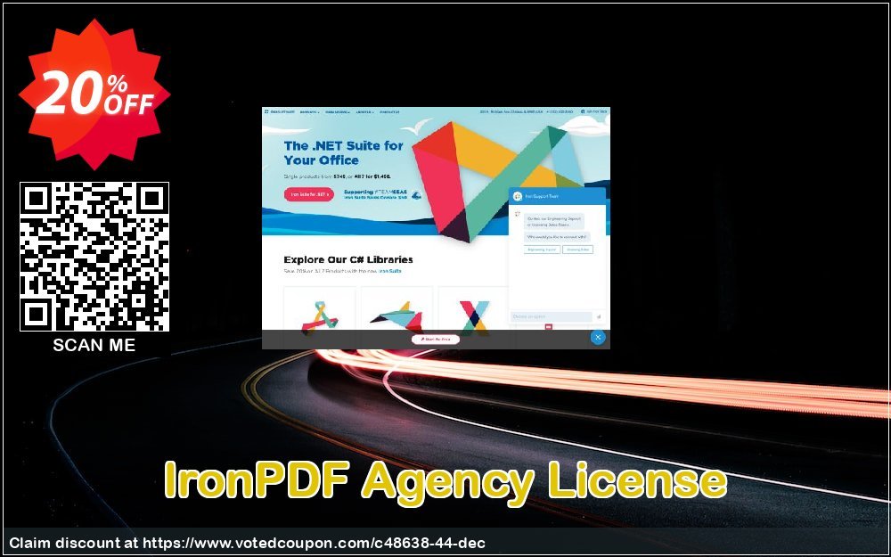 IronPDF Agency Plan Coupon, discount 20% bundle discount. Promotion: 
