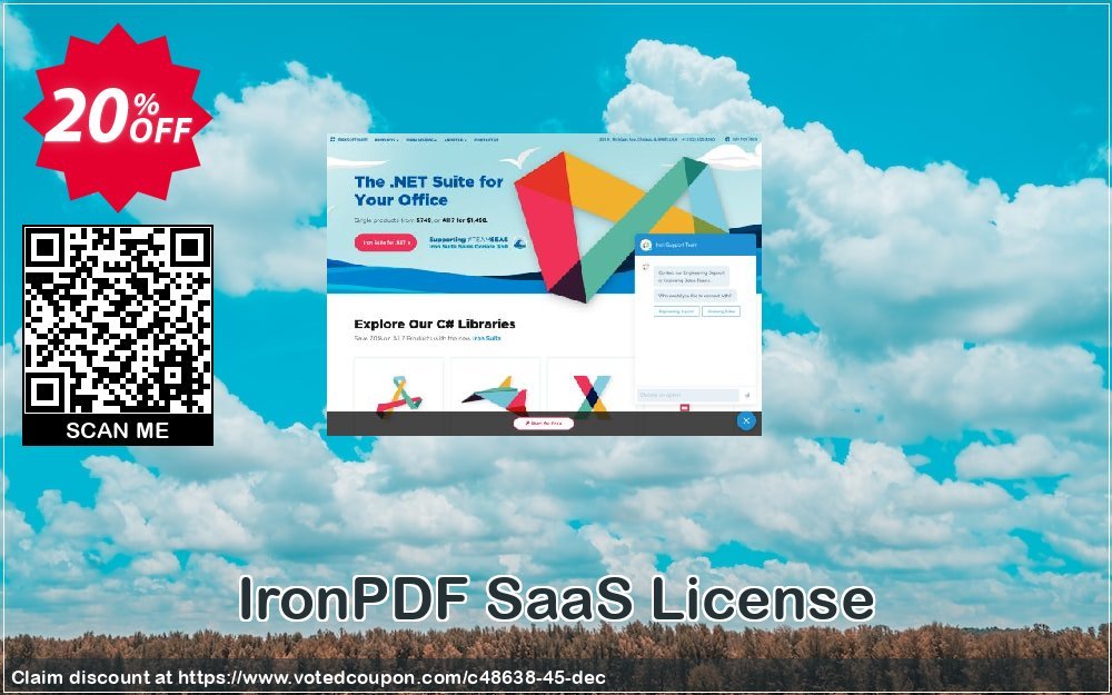 IronPDF SaaS Plan Coupon, discount 20% bundle discount. Promotion: 