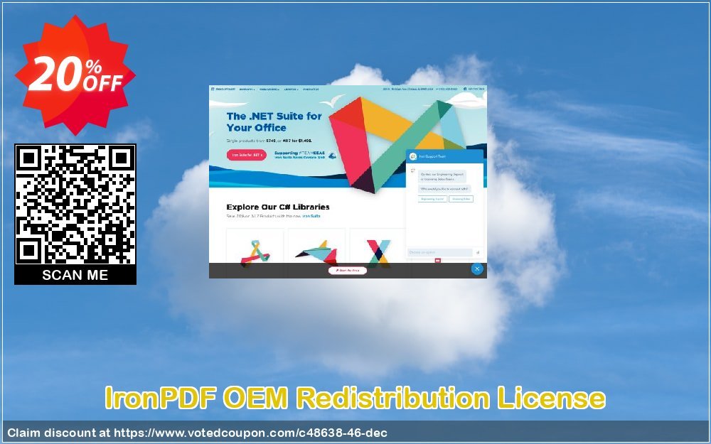 IronPDF OEM Redistribution Plan Coupon, discount 20% bundle discount. Promotion: 