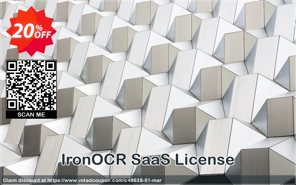 IronOCR SaaS Plan Coupon, discount 20% bundle discount. Promotion: 