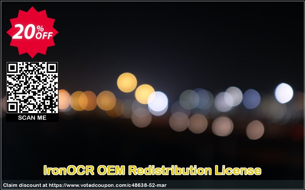 IronOCR OEM Redistribution Plan Coupon, discount 20% bundle discount. Promotion: 