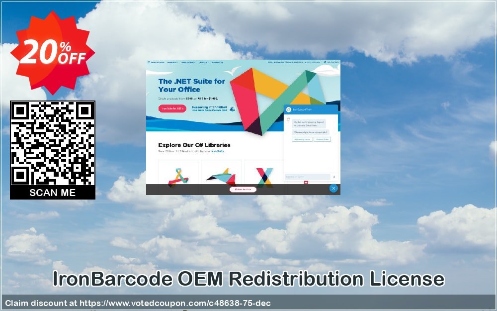 IronBarcode OEM Redistribution Plan Coupon, discount 20% bundle discount. Promotion: 20% discount for purchasing 2 products together as a bundle