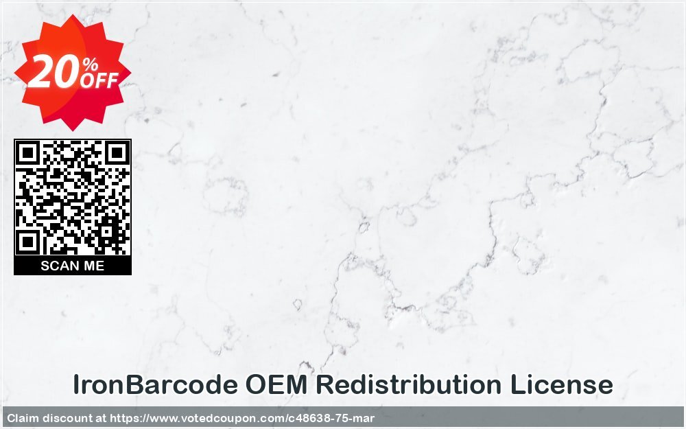 IronBarcode OEM Redistribution Plan Coupon, discount 20% bundle discount. Promotion: 20% discount for purchasing 2 products together as a bundle