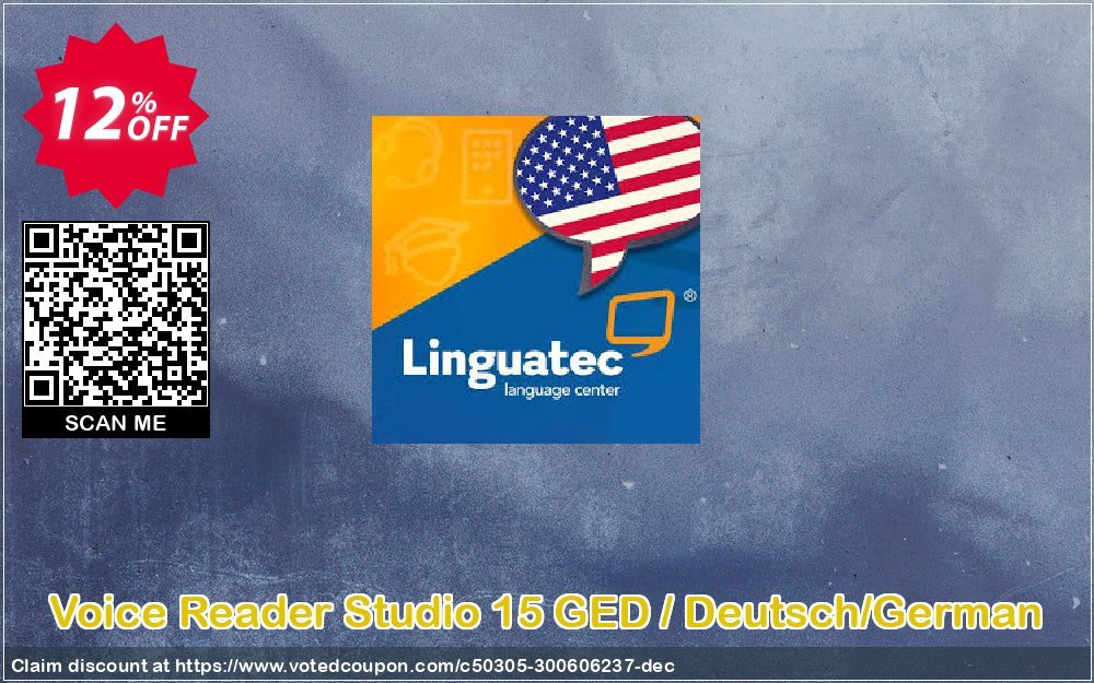 Voice Reader Studio 15 GED / Deutsch/German Coupon, discount Coupon code Voice Reader Studio 15 GED / Deutsch/German. Promotion: Voice Reader Studio 15 GED / Deutsch/German offer from Linguatec