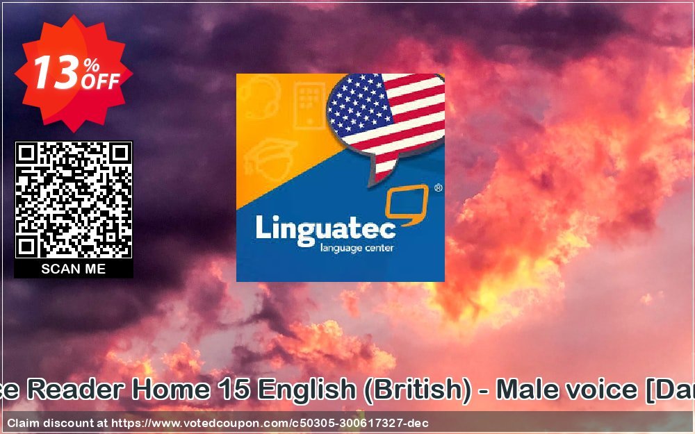 Voice Reader Home 15 English, British - Male voice /Daniel/ Coupon, discount Coupon code Voice Reader Home 15 English (British) - Male voice [Daniel]. Promotion: Voice Reader Home 15 English (British) - Male voice [Daniel] offer from Linguatec