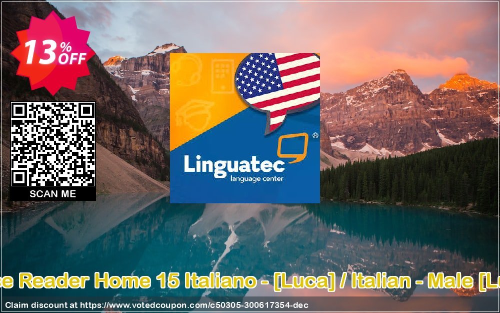 Voice Reader Home 15 Italiano - /Luca/ / Italian - Male /Luca/ Coupon, discount Coupon code Voice Reader Home 15 Italiano - [Luca] / Italian - Male [Luca]. Promotion: Voice Reader Home 15 Italiano - [Luca] / Italian - Male [Luca] offer from Linguatec