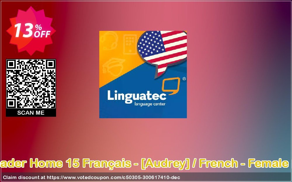 Voice Reader Home 15 Français - /Audrey/ / French - Female /Audrey/ Coupon, discount Coupon code Voice Reader Home 15 Français - [Audrey] / French - Female [Audrey]. Promotion: Voice Reader Home 15 Français - [Audrey] / French - Female [Audrey] offer from Linguatec