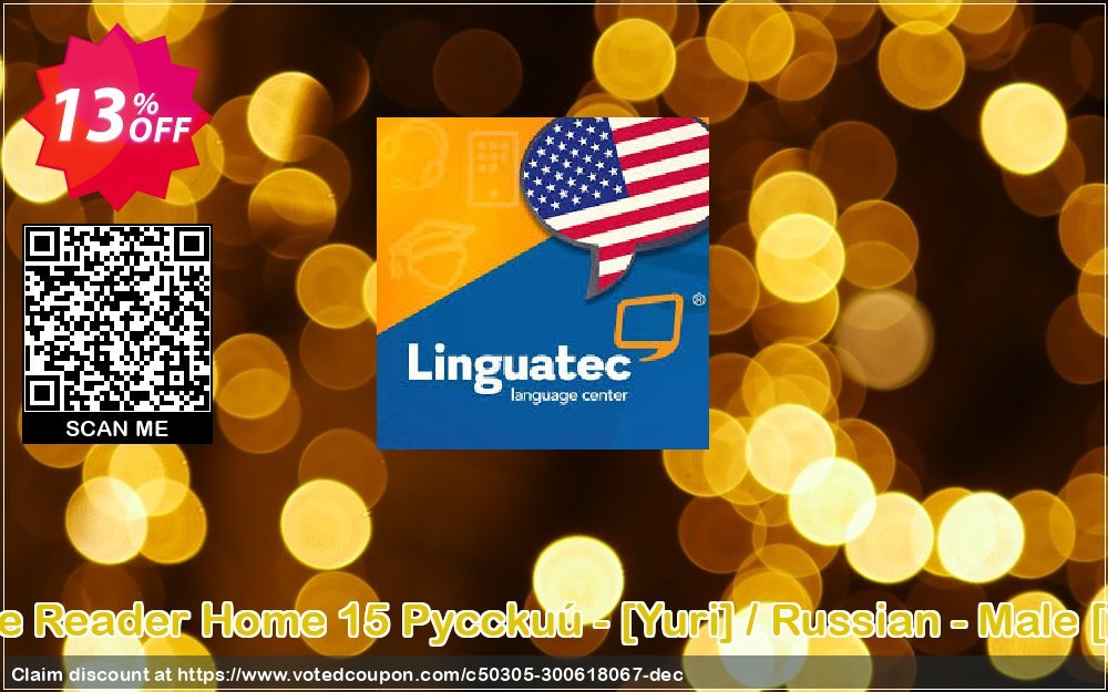 Voice Reader Home 15 Pycckuú - /Yuri/ / Russian - Male /Yuri/ Coupon, discount Coupon code Voice Reader Home 15 Pycckuú - [Yuri] / Russian - Male [Yuri]. Promotion: Voice Reader Home 15 Pycckuú - [Yuri] / Russian - Male [Yuri] offer from Linguatec
