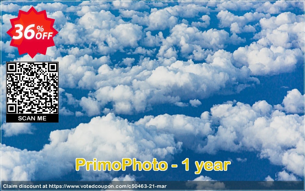 PrimoPhoto - Yearly Coupon, discount PrimoSync discount codes (50463). Promotion: PrimoSync discount promo (50463)