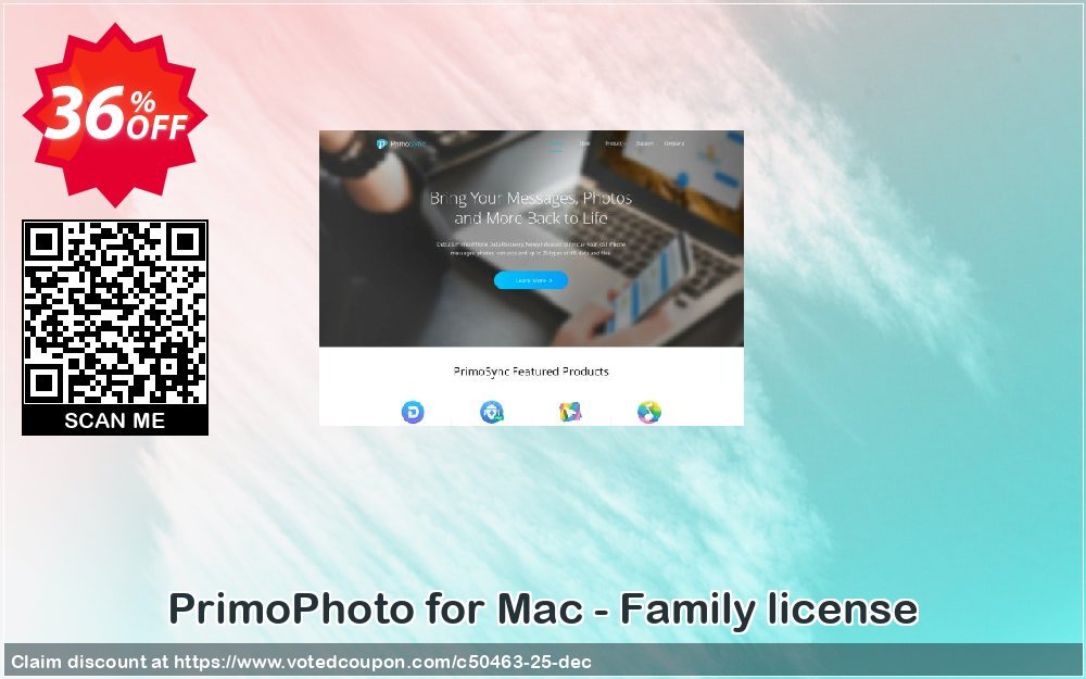 PrimoPhoto for MAC - Family Plan Coupon, discount PrimoSync discount codes (50463). Promotion: PrimoSync discount promo (50463)