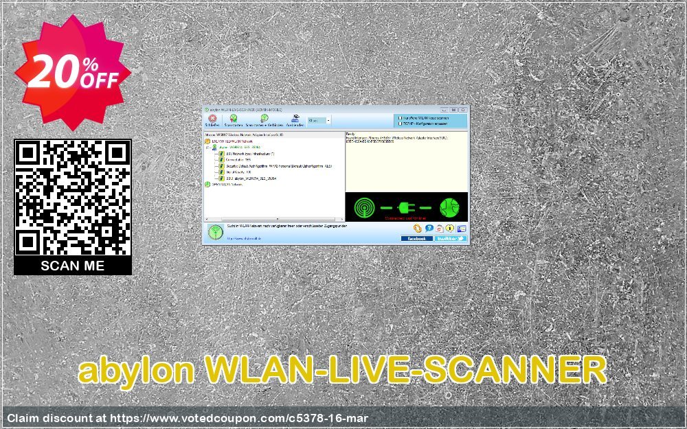 abylon WLAN-LIVE-SCANNER Coupon, discount 20% OFF abylon WLAN-LIVE-SCANNER, verified. Promotion: Big sales code of abylon WLAN-LIVE-SCANNER, tested & approved