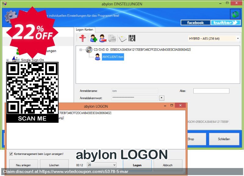 abylon LOGON Coupon, discount 20% OFF abylon LOGON, verified. Promotion: Big sales code of abylon LOGON, tested & approved