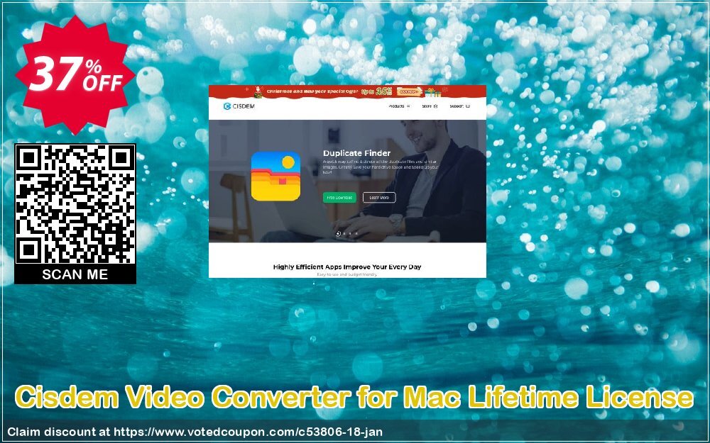 Cisdem Video Converter for MAC Lifetime Plan Coupon, discount Cisdem VideoConverter for Mac - 1 Year License marvelous offer code 2023. Promotion: Promo code of Cisdem.com