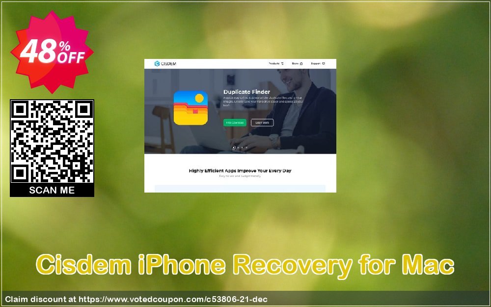 Get 41% OFF Cisdem iPhone Recovery for Mac Coupon
