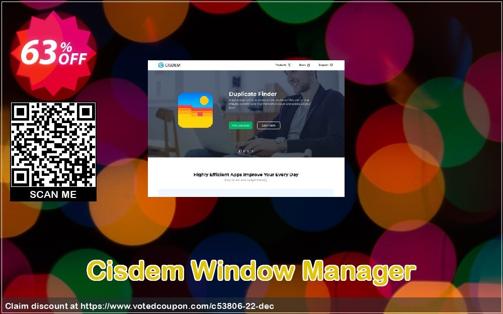 Cisdem Window Manager Coupon, discount Cisdem WindowManager for Mac - Single License amazing promo code 2023. Promotion: Promo code of Cisdem.com
