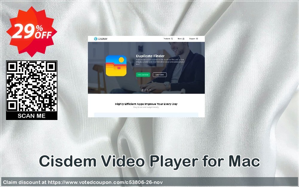 Cisdem Video Player for MAC Coupon, discount Discount from Cisdem Inc (53806). Promotion: Promo code of Cisdem.com