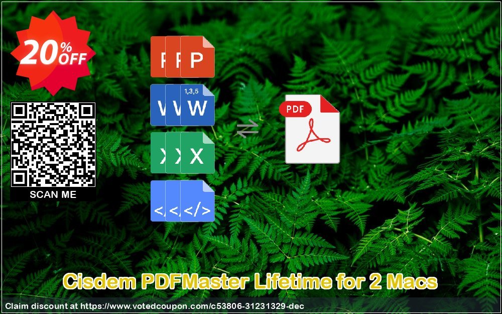 Cisdem PDFMaster Lifetime for 2 MACs Coupon Code May 2024, 20% OFF - VotedCoupon
