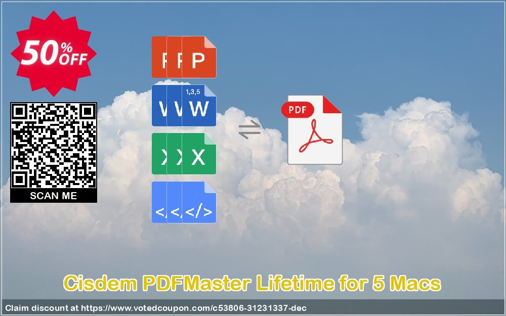 Cisdem PDFMaster Lifetime for 5 MACs Coupon, discount Cisdem PDFMaster for Mac - Lifetime License for 5 Macs Formidable discounts code 2024. Promotion: Formidable discounts code of Cisdem PDFMaster for Mac - Lifetime License for 5 Macs 2024