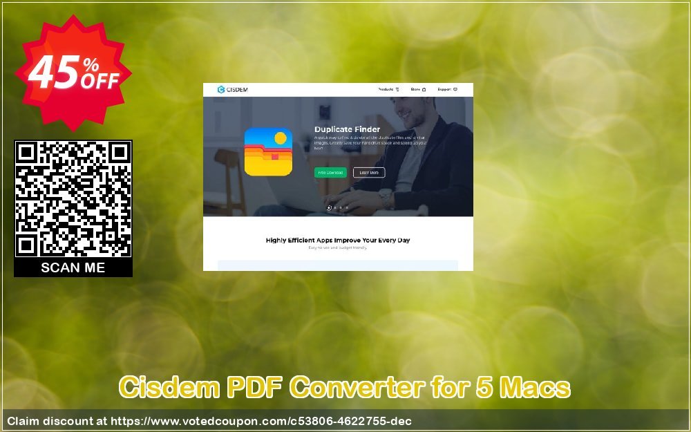 Cisdem PDF Converter for 5 MACs Coupon Code Jun 2024, 45% OFF - VotedCoupon