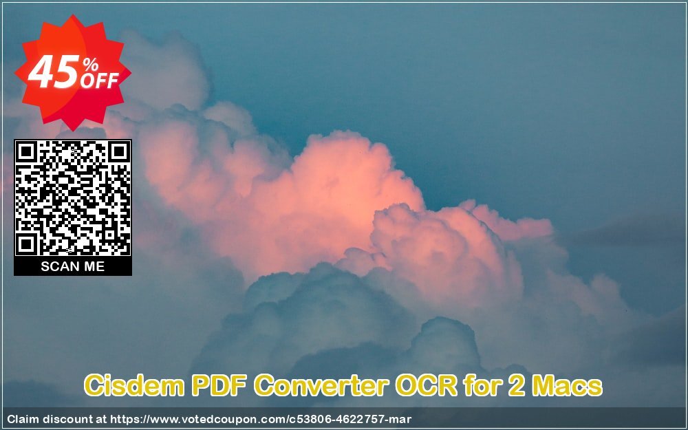 Cisdem PDF Converter OCR for 2 MACs Coupon Code Jun 2024, 45% OFF - VotedCoupon