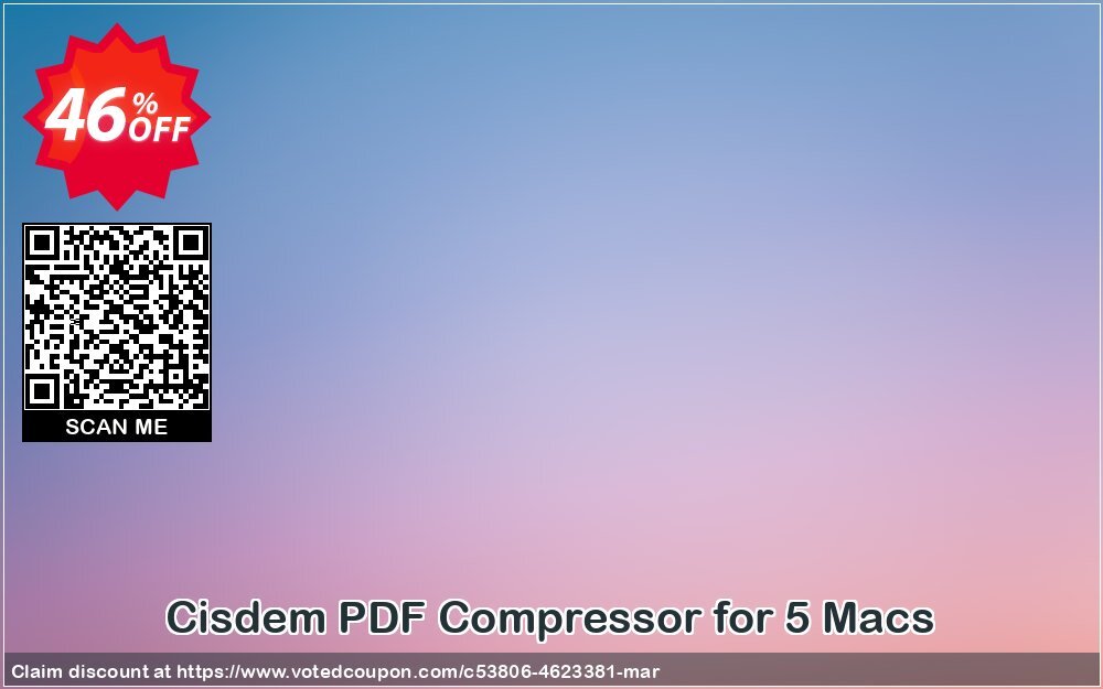 Cisdem PDF Compressor for 5 MACs Coupon Code May 2024, 46% OFF - VotedCoupon