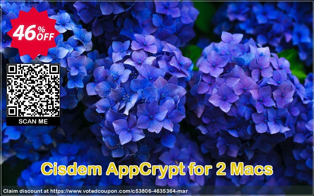 Cisdem AppCrypt for 2 MACs Coupon, discount Cisdem AppCrypt for Mac - 1 Year License for 2 Macs amazing sales code 2024. Promotion: amazing sales code of Cisdem AppCrypt for Mac - 1 Year License for 2 Macs 2024