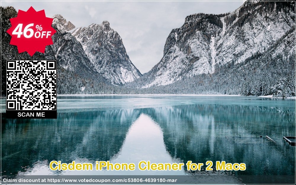 Cisdem iPhone Cleaner for 2 MACs Coupon, discount Cisdem iPhoneCleaner for Mac - License for 2 Macs awful deals code 2024. Promotion: awful deals code of Cisdem iPhoneCleaner for Mac - License for 2 Macs 2024