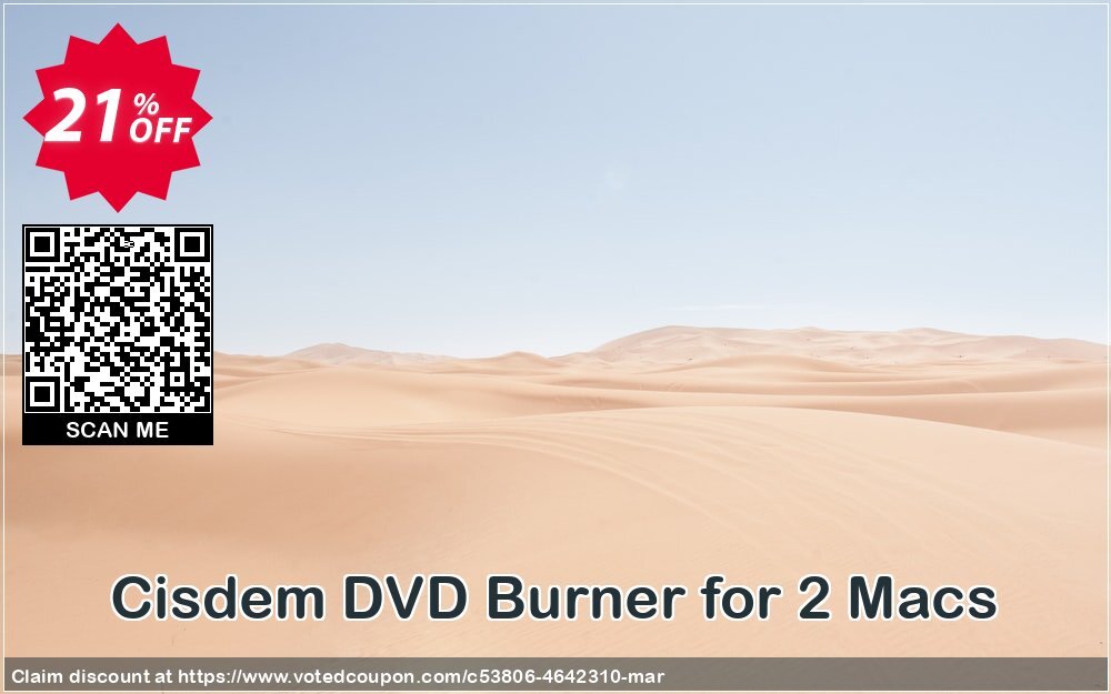 Cisdem DVD Burner for 2 MACs Coupon, discount Cisdem DVDBurner for Mac - 1 Year License for 2 Macs amazing offer code 2024. Promotion: amazing offer code of Cisdem DVDBurner for Mac - 1 Year License for 2 Macs 2024